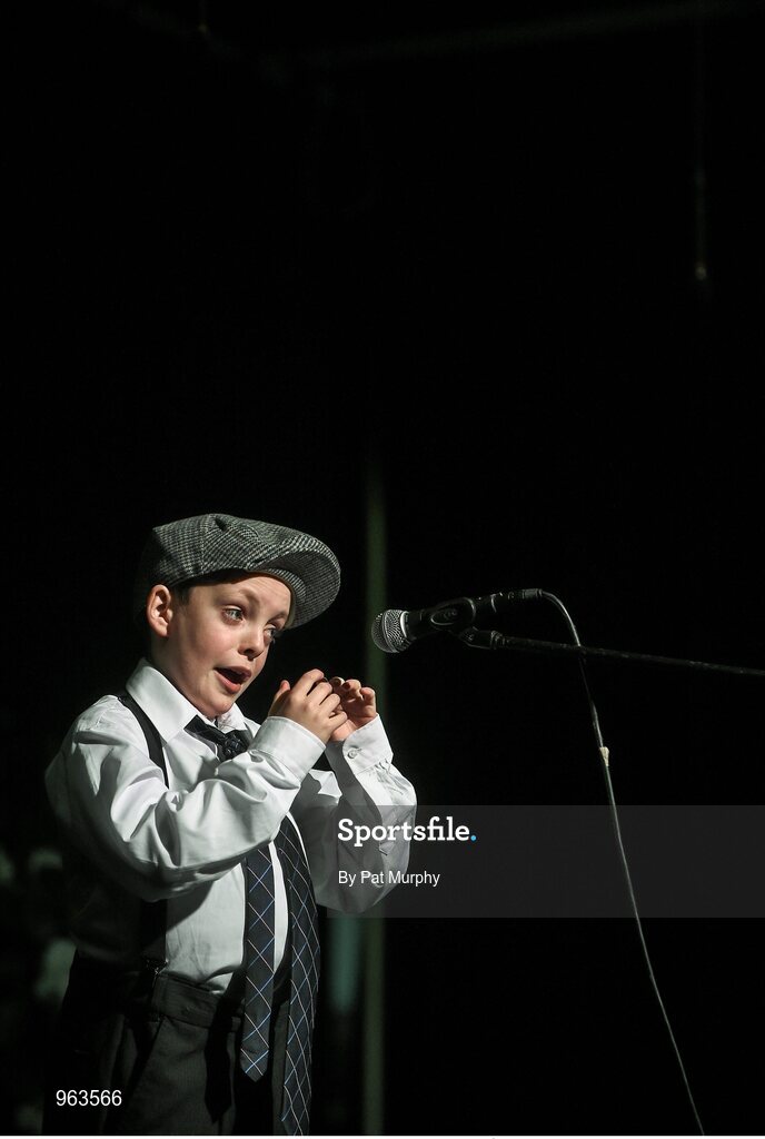 14 February 2015; Patrick Mullooly, St. Dominic’s, Co. Roscommon, competing in the Story Telling competition during the All-Ireland Scór na nÓg Championship Finals 2015. Citywest Hotel, Saggart, Co. Dublin. Picture credit: Pat Murphy / SPORTSFILE