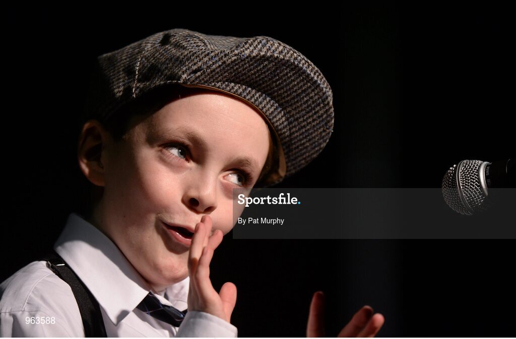 14 February 2015; Patrick Mullooly, St. Dominic’s, Co. Roscommon, competing in the Story Telling competition during the All-Ireland Scór na nÓg Championship Finals 2015. Citywest Hotel, Saggart, Co. Dublin. Picture credit: Pat Murphy / SPORTSFILE