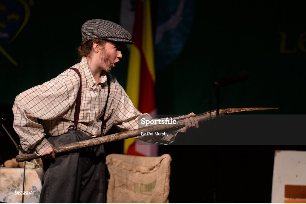 14 February 2015; The Skellig Rangers, Co. Kerry, team of Olivia Ni She, Stiofan O Ceithin, Ardan O Concubhair, Riona Ni Mhorain, Keith O Braonain, Charlotte Hume, Fionan O hEosa and Gabhan O Riordain, competing in the Leiriu competition during the All-Ireland Scór na nÓg Championship Finals 2015. Citywest Hotel, Saggart, Co. Dublin. Picture credit: Pat Murphy / SPORTSFILE