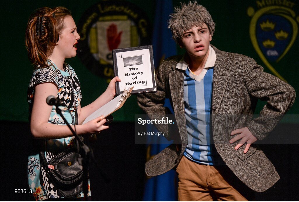 14 February 2015; The St. Dominic’s, Co. Roscommon, team of Cormac Miley, Ethan Conaughton, Michael feeley, Cian Dervin, Sean Kenny, Roisin Roddy, Keith Doyle and Conor Walsh, competing in the Leiriu competition during the All-Ireland Scór na nÓg Championship Finals 2015. Citywest Hotel, Saggart, Co. Dublin. Picture credit: Pat Murphy / SPORTSFILE
