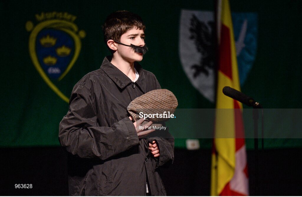 14 February 2015; The The Downs, Co. Westmeath, team of Paul Lynam, Tom Tuite, Donal Doherty, Matthew Cunningham, Niamh Rowan, Serena Wynne, Megan Keenaghan and Ruairi Shiel, competing in the Leiriu competition during the All-Ireland Scór na nÓg Championship Finals 2015. Citywest Hotel, Saggart, Co. Dublin. Picture credit: Pat Murphy / SPORTSFILE