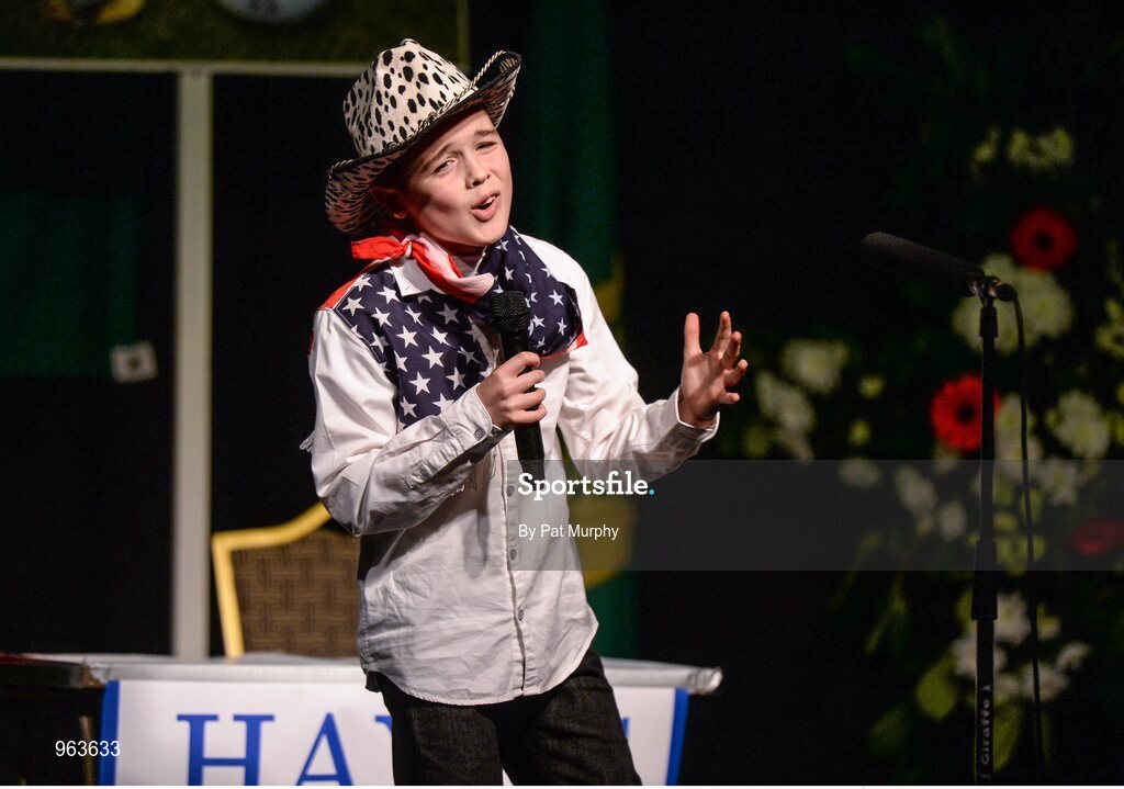 14 February 2015; The The Downs, Co. Westmeath, team of Paul Lynam, Tom Tuite, Donal Doherty, Matthew Cunningham, Niamh Rowan, Serena Wynne, Megan Keenaghan and Ruairi Shiel, competing in the Leiriu competition during the All-Ireland Scór na nÓg Championship Finals 2015. Citywest Hotel, Saggart, Co. Dublin. Picture credit: Pat Murphy / SPORTSFILE