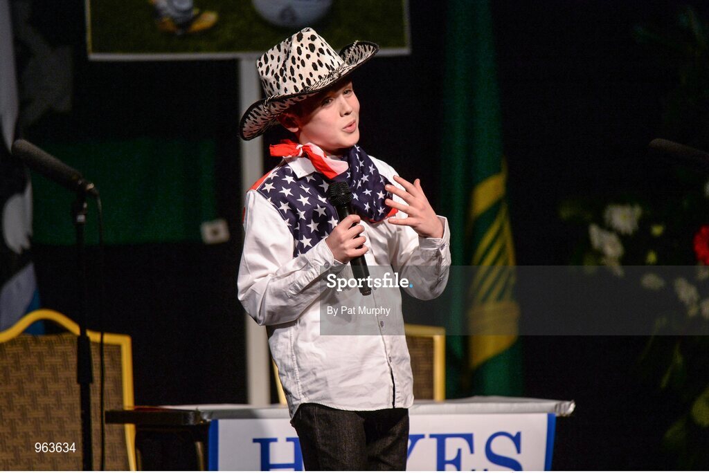 14 February 2015; The The Downs, Co. Westmeath, team of Paul Lynam, Tom Tuite, Donal Doherty, Matthew Cunningham, Niamh Rowan, Serena Wynne, Megan Keenaghan and Ruairi Shiel, competing in the Leiriu competition during the All-Ireland Scór na nÓg Championship Finals 2015. Citywest Hotel, Saggart, Co. Dublin. Picture credit: Pat Murphy / SPORTSFILE