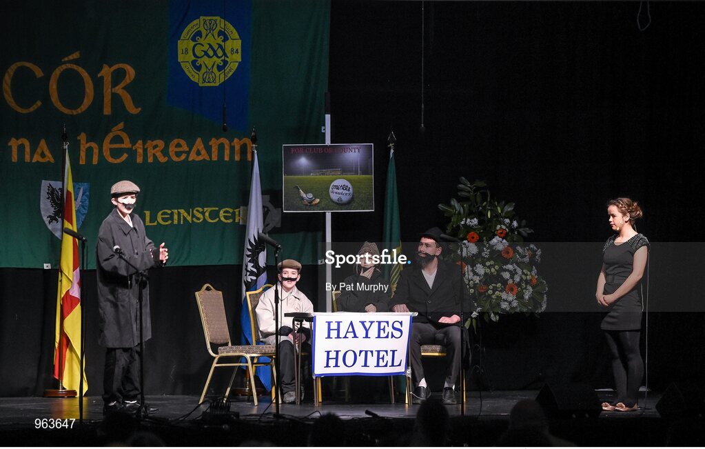 14 February 2015; The The Downs, Co. Westmeath, team of Paul Lynam, Tom Tuite, Donal Doherty, Matthew Cunningham, Niamh Rowan, Serena Wynne, Megan Keenaghan and Ruairi Shiel, competing in the Leiriu competition during the All-Ireland Scór na nÓg Championship Finals 2015. Citywest Hotel, Saggart, Co. Dublin. Picture credit: Pat Murphy / SPORTSFILE