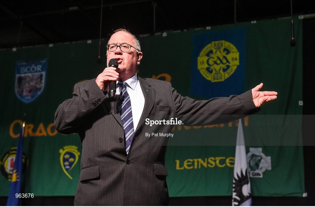 14 February 2015; Liam O Laochdha, Cathaoirleach, Coiste Naisiunta Scor, during the All-Ireland Scór na nÓg Championship Finals 2015. Citywest Hotel, Saggart, Co. Dublin. Picture credit: Pat Murphy / SPORTSFILE