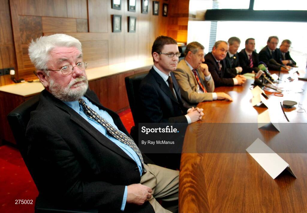22 November 2007; GAA Public Relations Officer Danny Lynch, left, at a press conference when it was announced that Paraic Duffy, from Scotstown, Co Monaghan, will succeed Liam Mulvihill as Director General (Ard Stiúrthóir) of the Association. Croke Park, Dublin. Picture credit; Ray McManus / SPORTSFILE