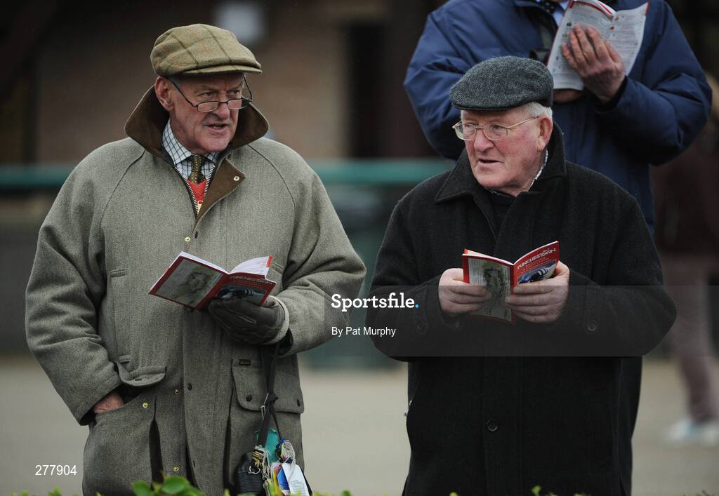 31 December 2007; Race fans check the form before the Visit The Panoramic Restaurant Beginners Steeplechase. Punchestown Races, Punchestown Racecourse, Co. Kildare. Picture credit; Pat Murphy / SPORTSFILE