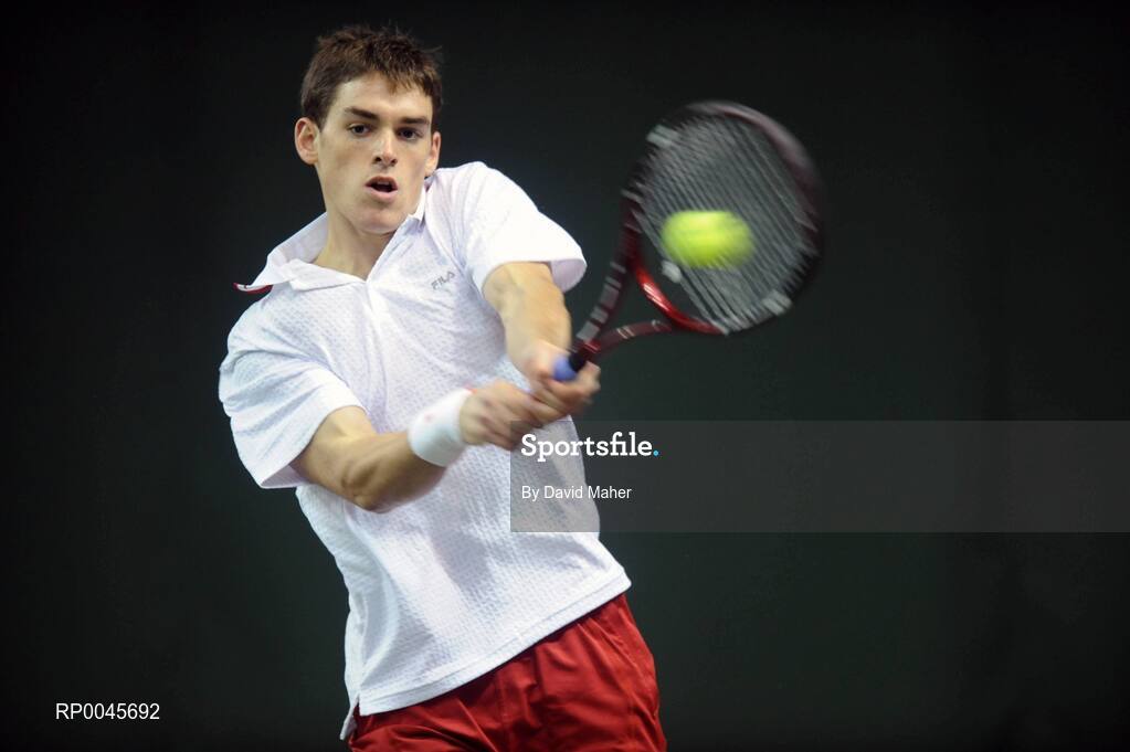 31 December 2007; James McGee in action during his match against Colin O'Brien. David Lloyd Riverview National Indoor Tennis Championships 2007, Men's Singles Final, James McGee.v.Colin O'Brien, David Lloyd Riverview, Clonskeagh, Dublin. Picture credit: David Maher / SPORTSFILE