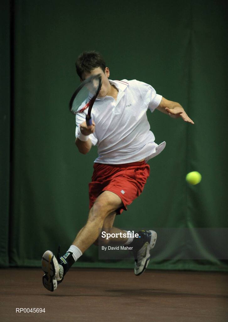 31 December 2007; James McGee in action during his match against Colin O'Brien. David Lloyd Riverview National Indoor Tennis Championships 2007, Men's Singles Final, James McGee.v.Colin O'Brien, David Lloyd Riverview, Clonskeagh, Dublin. Picture credit: David Maher / SPORTSFILE