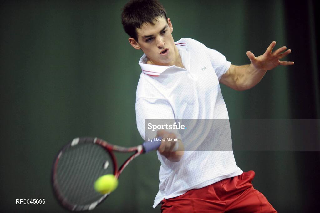 31 December 2007; James McGee in action during his match against Colin O'Brien. David Lloyd Riverview National Indoor Tennis Championships 2007, Men's Singles final, James McGee.v.Colin O'Brien, David Lloyd Riverview, Clonskeagh, Dublin. Picture credit: David Maher / SPORTSFILE