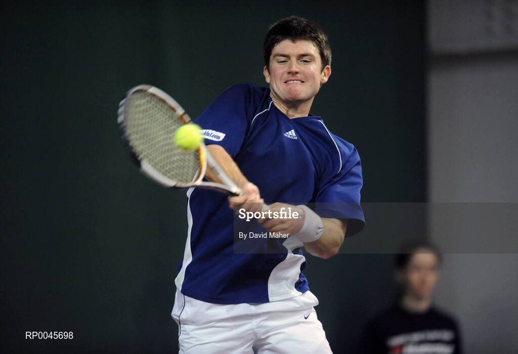 31 December 2007; Colin O'Brien in action during his match against James McGee. David Lloyd Riverview National Indoor Tennis Championships 2007, Men's Singles Final, James McGee.v.Colin O'Brien, David Lloyd Riverview, Clonskeagh, Dublin. Picture credit: David Maher / SPORTSFILE