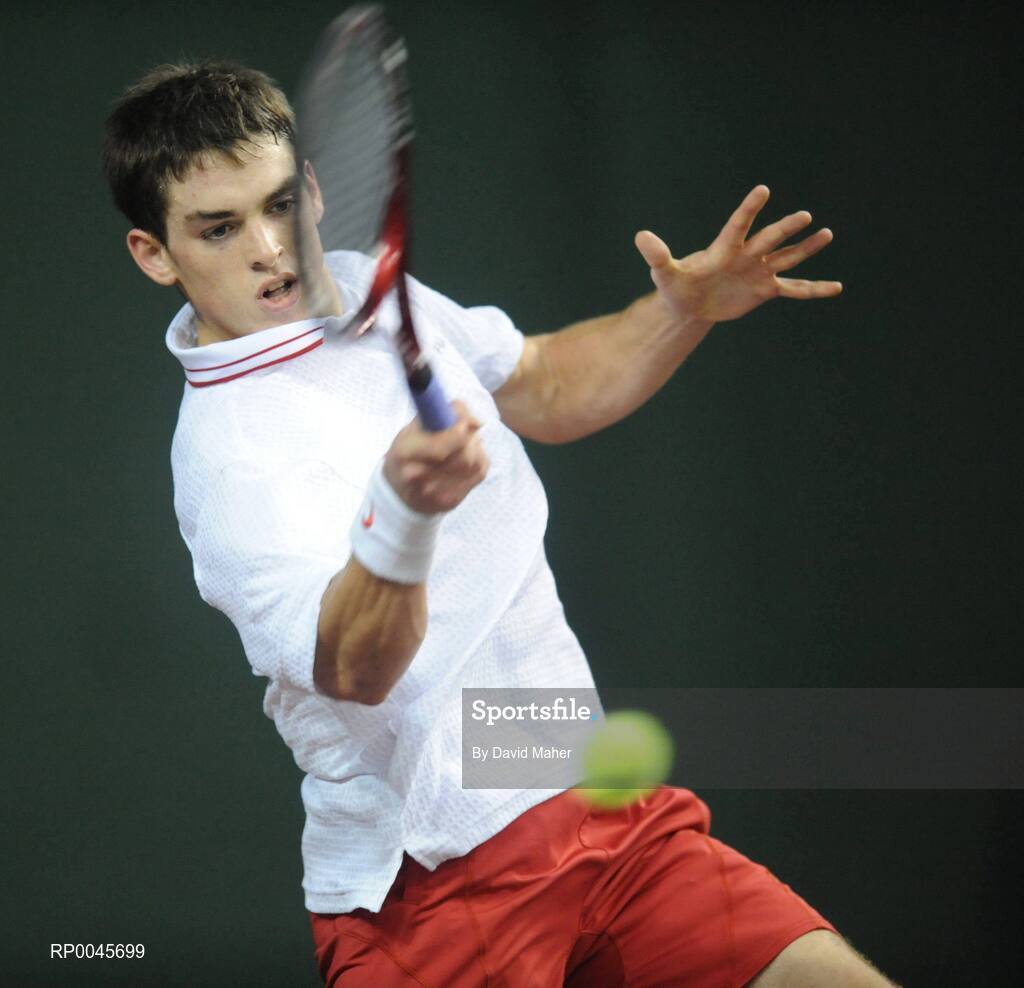 31 December 2007; James McGee in action during his match against Colin O'Brien. David Lloyd Riverview National Indoor Tennis Championships 2007, Men's Singles final, James McGee.v.Colin O'Brien, David Lloyd Riverview, Clonskeagh, Dublin. Picture credit: David Maher / SPORTSFILE