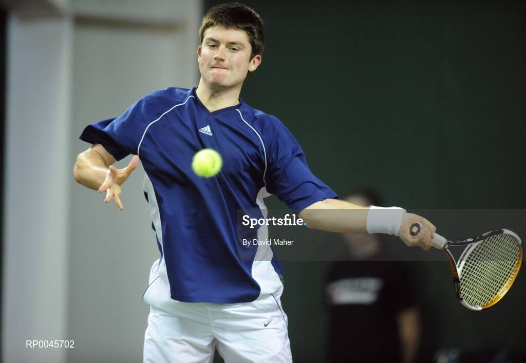 31 December 2007; Colin O'Brien in action during his match against James McGee. David Lloyd Riverview National Indoor Tennis Championships 2007, Men's Singles final, James McGee.v.Colin O'Brien, David Lloyd Riverview, Clonskeagh, Dublin. Picture credit: David Maher / SPORTSFILE