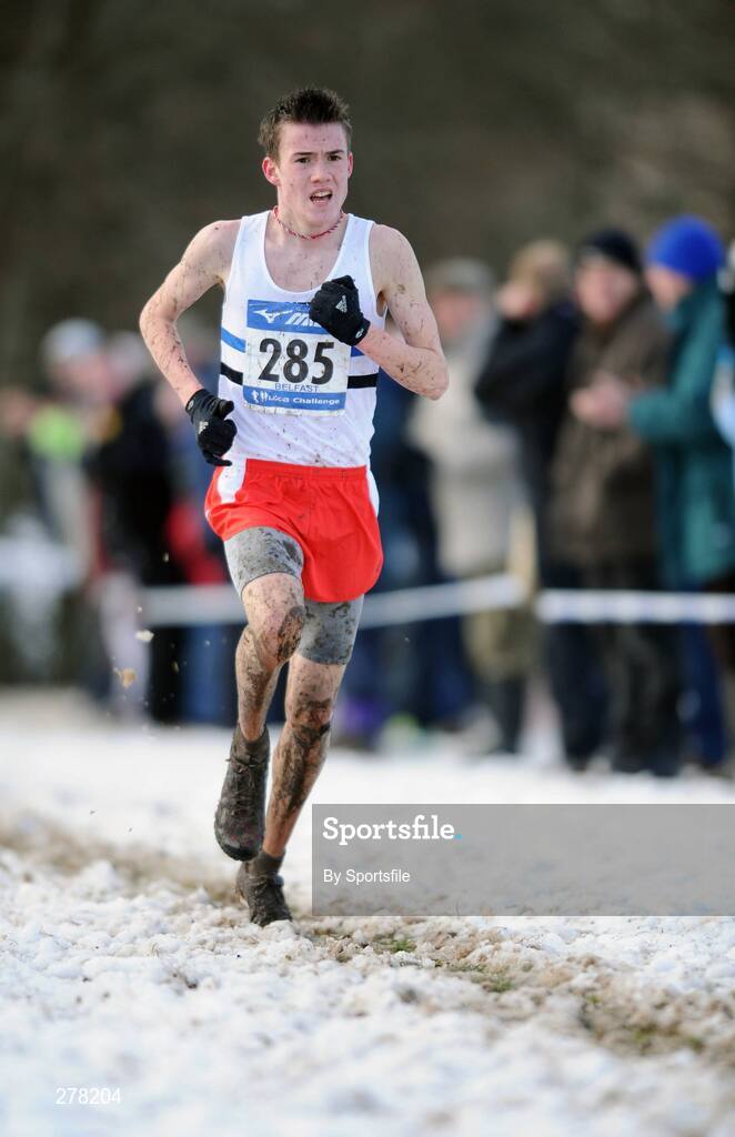 5 January 2008; Chris O'Hare from Edinburgh Athletic Club on his way to winning the Boys Under 17 race in the Belfast International Cross Country. Stormont Estate, Belfast, Co. Antrim. Picture credit; Paul Mohan / SPORTSFILE