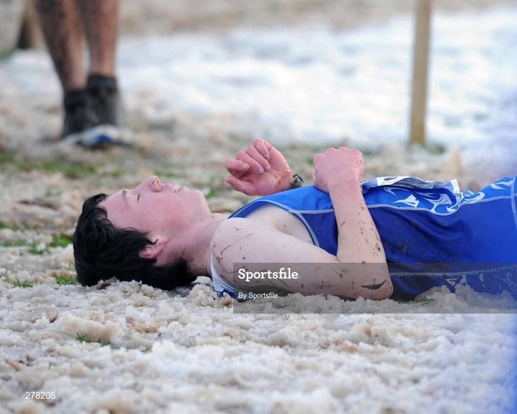 5 January 2008; Kieran McCabe from Leinster Athletics at the end of the Boys Under 17 Race in the Belfast International Cross Country. Stormont Estate, Belfast, Co. Antrim. Picture credit; Paul Mohan / SPORTSFILE
