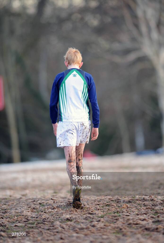 5 January 2008; An athlete makes his way back to the dressing room after finishing in the Boys Under 17 Race in the Belfast International Cross Country. Stormont Estate, Belfast, Co. Antrim. Picture credit; Paul Mohan / SPORTSFILE