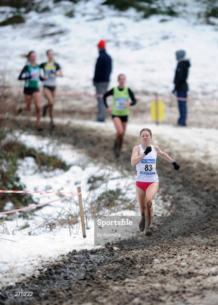 5 January 2008; Eventual winner England's Hayley Butler leads the in the Senior/Veteran Women's Race during the Belfast International Cross Country. Stormont Estate, Belfast, Co. Antrim. Picture credit; Paul Mohan / SPORTSFILE