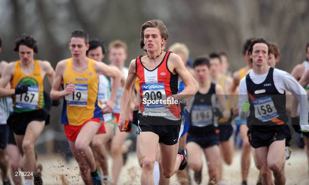 5 January 2008; Eventual winner David Forrester from St. Helen's Sutton leads the field during the Men's Under 20 Championship during the Belfast International Cross Country. Stormont Estate, Belfast, Co. Antrim. Picture credit; Paul Mohan / SPORTSFILE