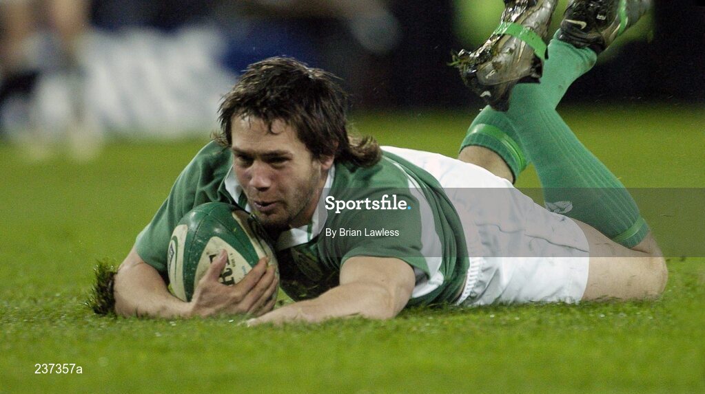 24 February 2007; Isaac Boss, Ireland, goes over for his side's fourth try. RBS Six Nations Rugby Championship, Ireland v England, Croke Park, Dublin. Picture credit: Brian Lawless / SPORTSFILE