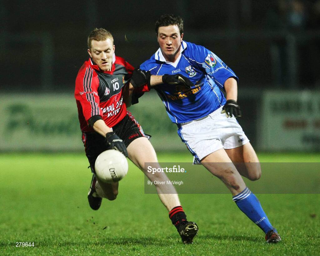 21 January 2008; John Fegan, Down, in action against John McCutcheon, Cavan. McKenna Cup semi-final, Down v Cavan, Paric Esler, Newry, Co. Down. Picture credit; Oliver McVeigh / SPORTSFILE
