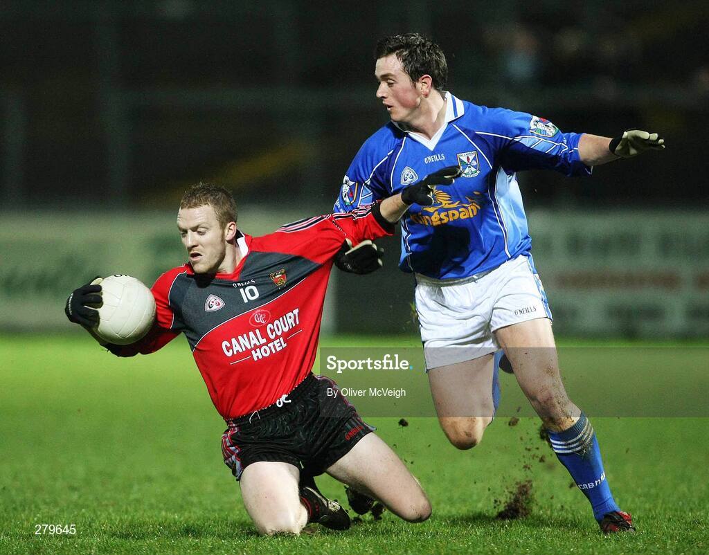 21 January 2008; John Fegan, Down, in action against John McCutcheon, Cavan. McKenna Cup semi-final, Down v Cavan, Paric Esler, Newry, Co. Down. Picture credit; Oliver McVeigh / SPORTSFILE
