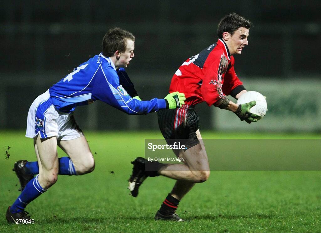 21 January 2008; Danny Hughes, Down, in action against Martin Reilly, Cavan. McKenna Cup semi-final, Down v Cavan, Paric Esler, Newry, Co. Down. Picture credit; Oliver McVeigh / SPORTSFILE