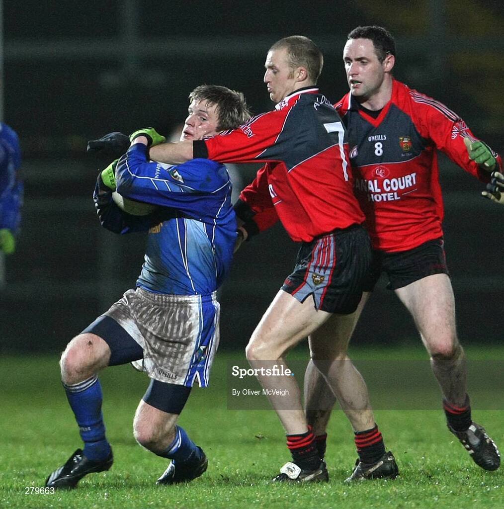 21 January 2008; Barry Watters, Cavan, is tackled by Kevin McGuigan, Down. McKenna Cup semi-final, Down v Cavan, Paric Esler, Newry, Co. Down. Picture credit; Oliver McVeigh / SPORTSFILE