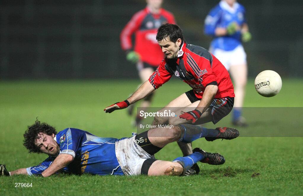 21 January 2008; Eddie O'Reilly, Cavan, in action against Martin Cole, Down. McKenna Cup semi-final, Down v Cavan, Paric Esler, Newry, Co. Down. Picture credit; Oliver McVeigh / SPORTSFILE