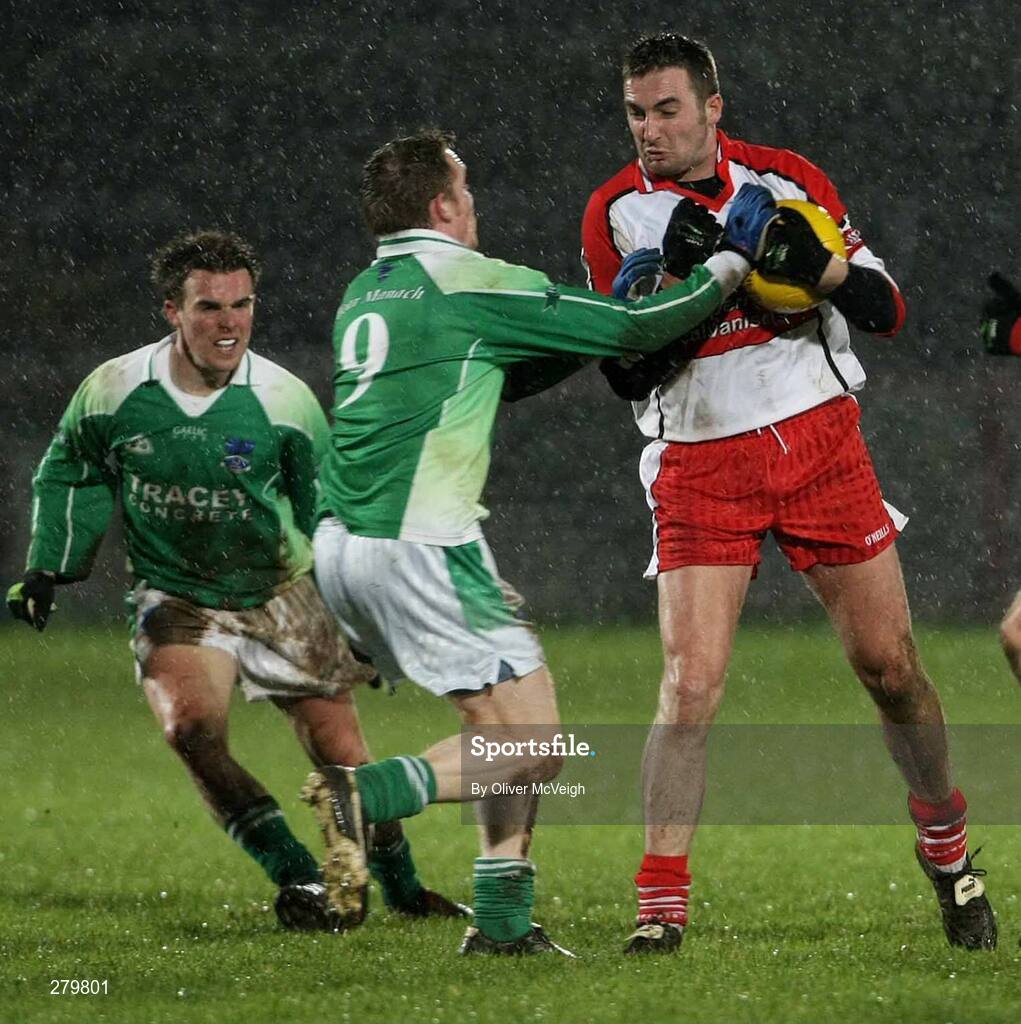 23 January 2008; James Conway, Derry, in action against Mark Murphy, Fermanagh. McKenna Cup semi-final, Derry v Fermanagh, Healy Park, Omagh, Co. Tyrone. Picture credit; Oliver McVeigh / SPORTSFILE