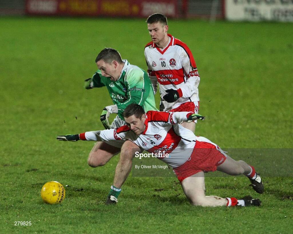 23 January 2008; Shane McDermott, Fermanagh, in action against Paul Murphy, Derry. McKenna Cup semi-final, Derry v Fermanagh, Healy Park, Omagh, Co. Tyrone. Picture credit; Oliver McVeigh / SPORTSFILE