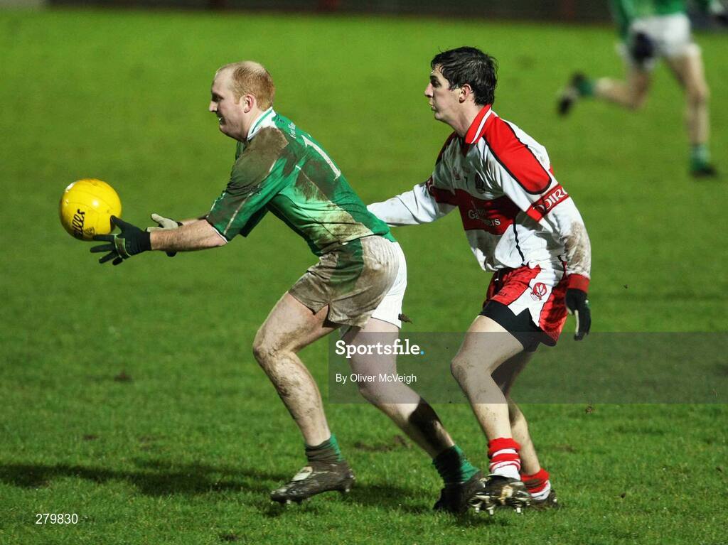 23 January 2008; Shane Doherty, Fermanagh, in action against Michael McBride, Derry. McKenna Cup semi-final, Derry v Fermanagh, Healy Park, Omagh, Co. Tyrone. Picture credit; Oliver McVeigh / SPORTSFILE