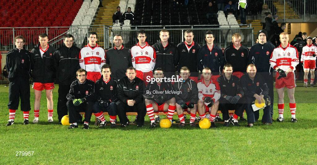 23 January 2008; The Derry Squad. McKenna Cup semi-final, Derry v Fermanagh, Healy Park, Omagh, Co. Tyrone. Picture credit; Oliver McVeigh / SPORTSFILE