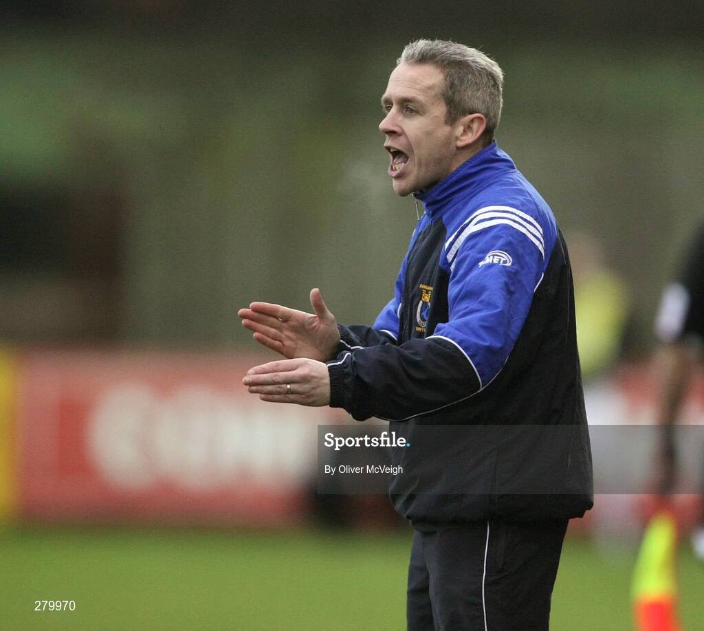 19 January 2008; Dungannon Swifts manager Harry Fay. Carnegie Premier League, Dungannon Swifts v Glentoran, Stangmore Park, Dungannon, Co. Tyrone. Picture credit; Oliver McVeigh / SPORTSFILE