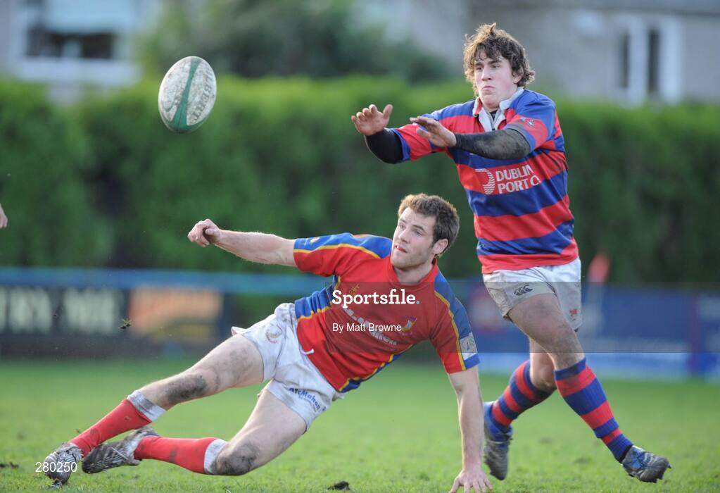 26 January 2008; Ian Keatley, Clontarf, in action against Barry Murphy, UL Bohemians. AIB League Division 1, Clontarf v UL Bohemians, Castle Ave, Clontarf, Dublin. Picture credit; Matt Browne / SPORTSFILE