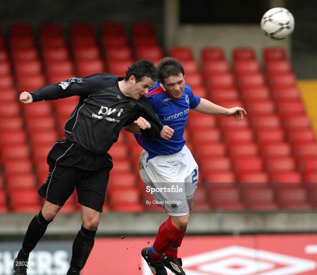 26 January 2008; Jamie Mulgrew, Linfield, in action against Philip McBirney, Armagh City. Carnegie Premier League, Linfield v Armagh City, Windsor Park, Belfast, Co Antrim. Picture credit; Oliver McVeigh / SPORTSFILE