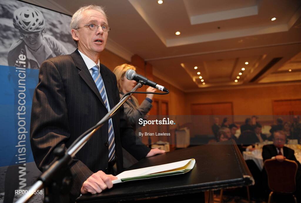 24 January 2008; CEO of the Irish Sports Council John Treacy speaking at the announcement of details of the Irish Sports Council Budget for 2008. The wide range of Irish sports, from angling to volleyball, gathered today to hear the Minister for Arts, Sport and Tourism, Mr. Seamus Brennan T.D. announce Ä13.5 million in funding for governing bodies for 2008. Conrad Dublin Hotel, Earlsfort Terrace, Dublin. Picture credit: Brian Lawless / SPORTSFILE