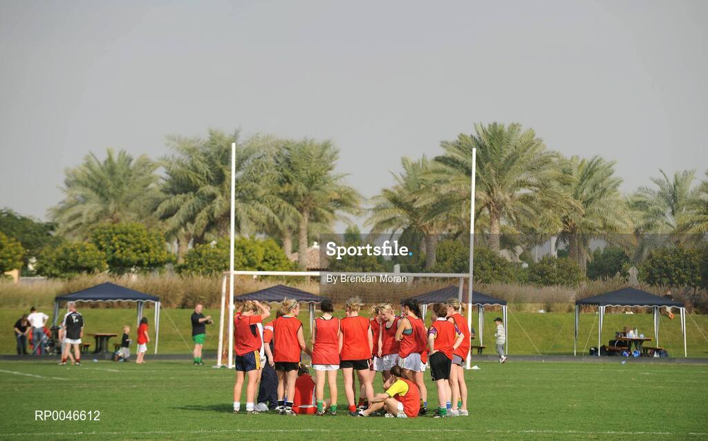 25 January 2008; The 2007 Ladies All-Star team take a break during squad training. O'Neills/TG4 Ladies Gaelic Football All Star Tour 2007, Dubai Polo and Equestrian Club, Dubai, United Arab Emirates. Picture credit: Brendan Moran / SPORTSFILE  *** Local Caption ***