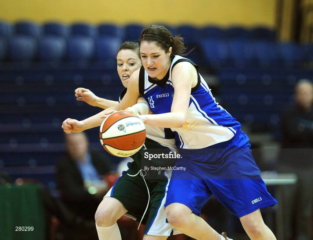 26 January 2008; Orla O'Reilly, Team Montenotte Hotel Cork, in action against Eimear Mairtin, Meteors. Women's U-20 National Cup Final 2008, Team Montenotte Hotel Cork v Meteors, National Basketball Arena, Tallaght, Dublin. Picture credit: Stephen McCarthy / SPORTSFILE *** Local Caption ***