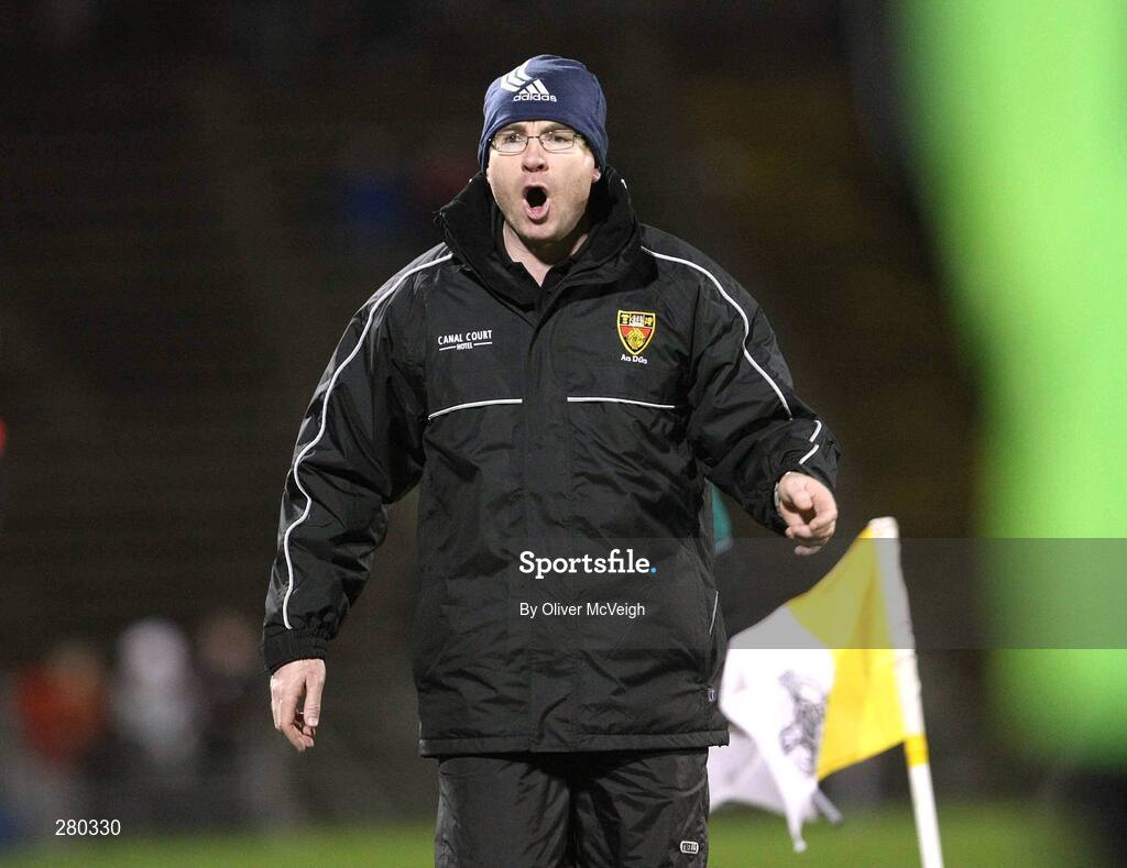 26 January 2008; Down manager Ross Carr reacts on the sideline. Dr. McKenna Cup Final, Derry v Down, Casement Park, Belfast, Co. Antrim. Picture credit: Oliver McVeigh / SPORTSFILE
