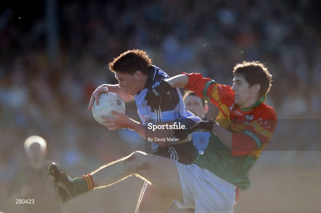 27 January 2008; Éamon Fennell, Dublin, in action against Ray Walker, Carlow. O'Byrne cup semi-final replay, Carlow v Dublin, Dr. Cullen Park, Carlow. Picture credit: David Maher / SPORTSFILE