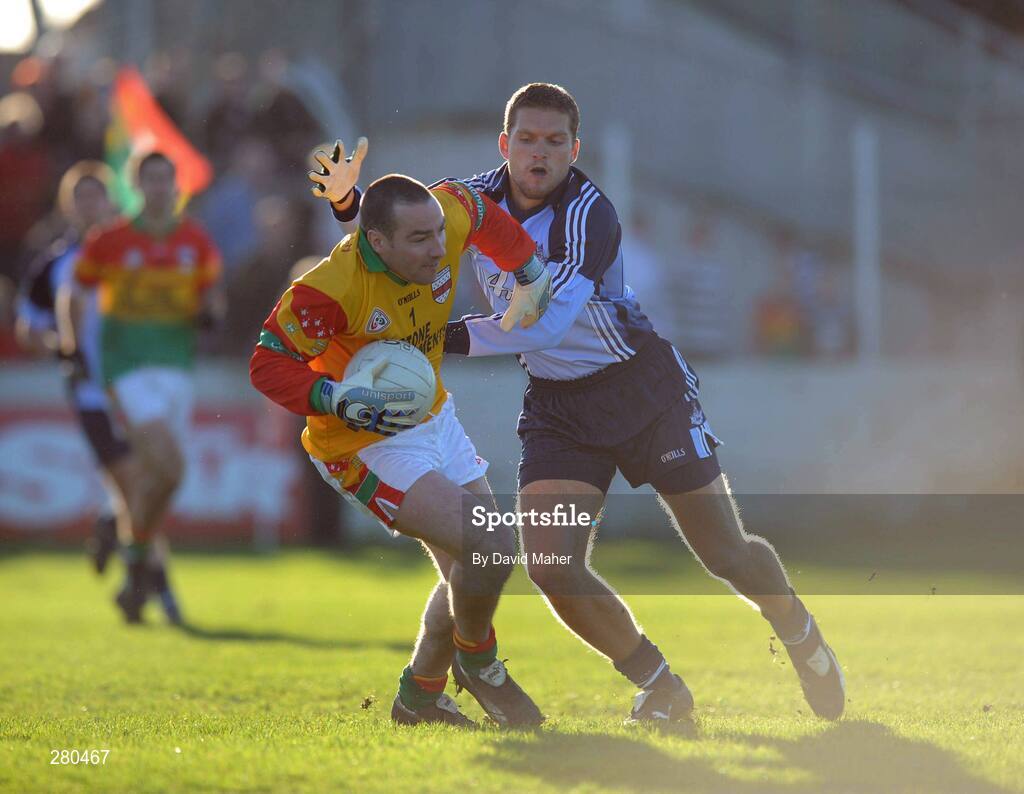 27 January 2008; John Brennan, Carlow, in action against Conal Keaney, Dublin. O'Byrne cup semi-final replay, Carlow v Dublin, Dr. Cullen Park, Carlow. Picture credit: David Maher / SPORTSFILE