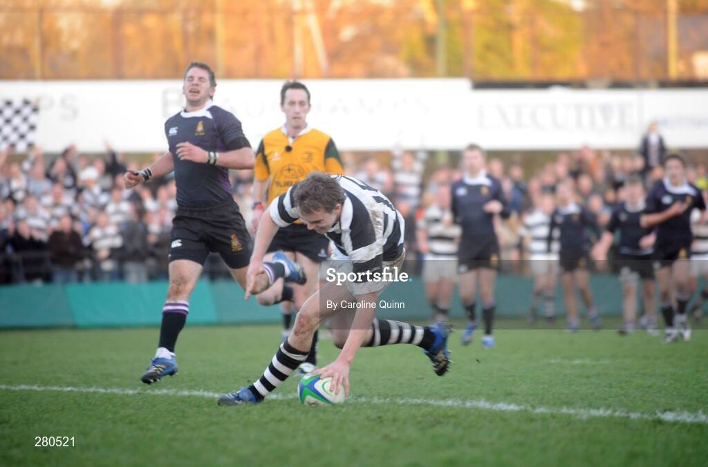 27 January 2008; Michael Keating, Belvedere College, goes over to score his side's second try. Leinster Schools Senior Cup, 1st Round, Terenure College v Belvedere College, Donnybrook, Dublin. Picture credit; Caroline Quinn / SPORTSFILE *** Local Caption ***