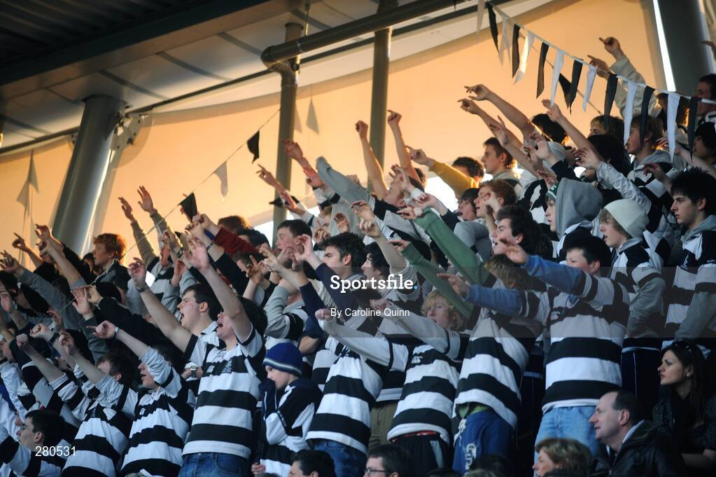 27 January 2008; Belvedere College fans cheer on their side from the new stand. Leinster Schools Senior Cup, 1st Round, Terenure College v Belvedere College, Donnybrook, Dublin. Picture credit; Caroline Quinn / SPORTSFILE *** Local Caption ***