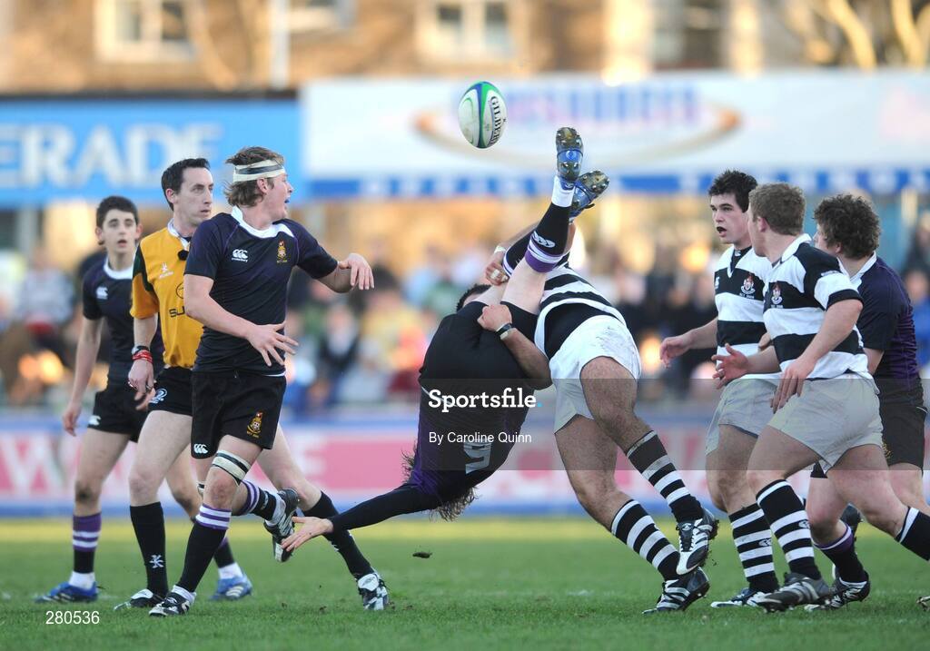 27 January 2008; Conor Farrell, Terenure College, is tackled by Nermin Lovic, Belvedere College. Leinster Schools Senior Cup, 1st Round, Terenure College v Belvedere College, Donnybrook, Dublin. Picture credit; Caroline Quinn / SPORTSFILE *** Local Caption ***