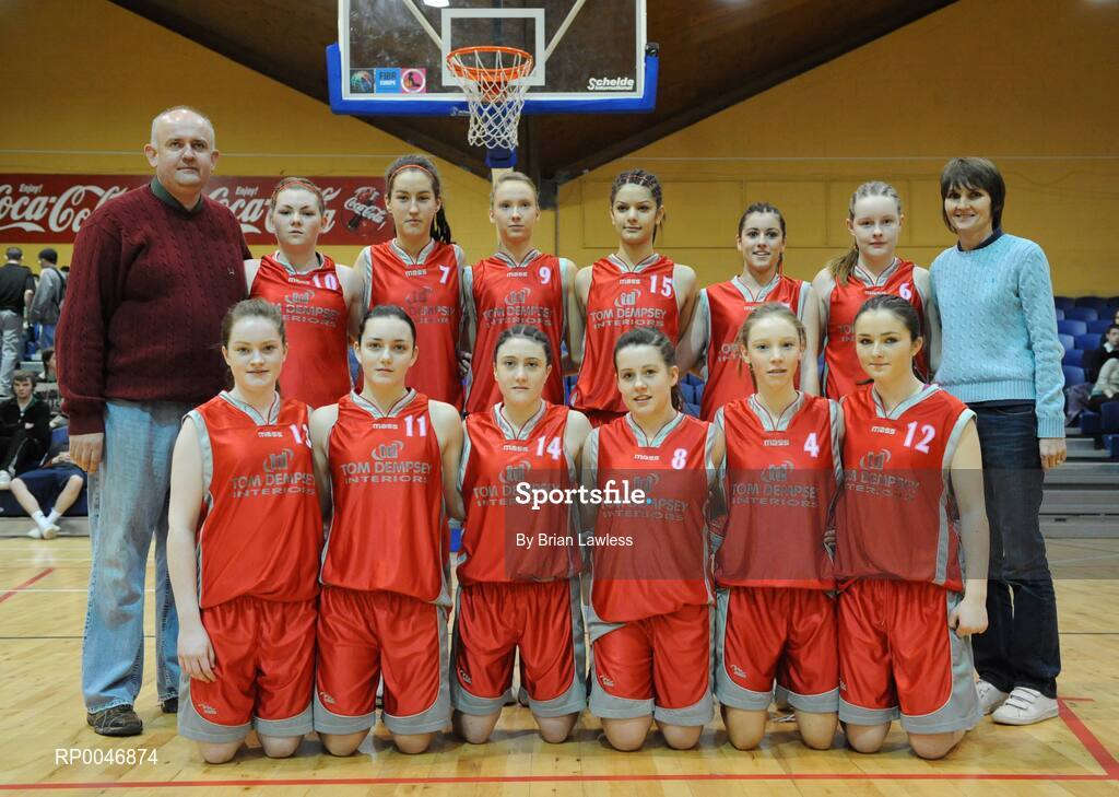 29 January 2008; The Calasanctius Oranmore team. U16A Girls, All-Ireland Schools Basketball Cup Final, Presentation Castleisland, Kerry v Calasanctius Oranmore, Galway, National Basketball Arena, Tallaght, Dublin. Picture credit: Brian Lawless / SPORTSFILE
