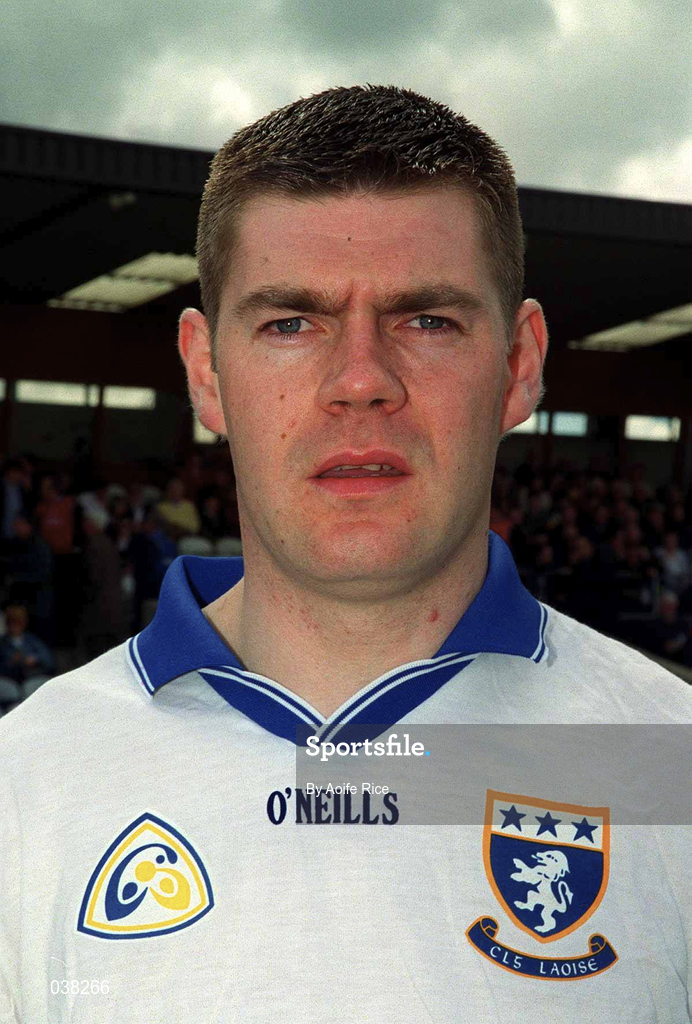 23 April 2000; Laois captain Fergal Byron prior to the Church & General National Football League Division 2 Semi-Final match between Louth and Laois at Cusack Park in Mullingar, Westmeath. Photo by Aoife Rice/Sportsfile