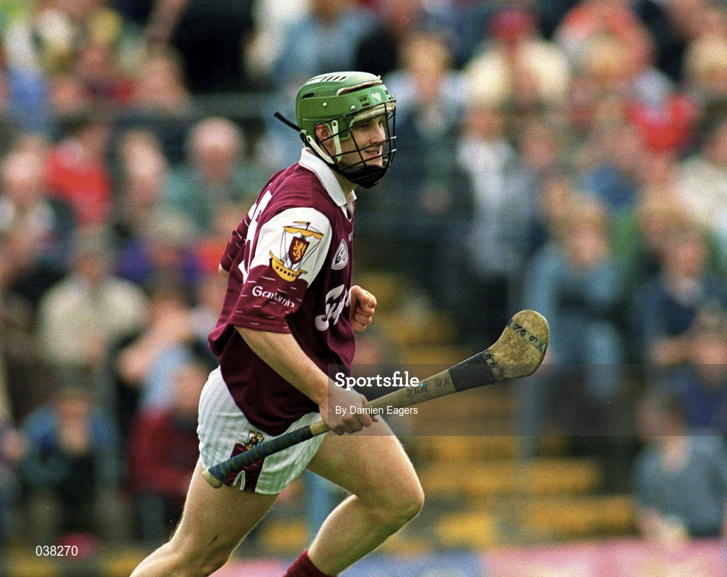 30 April 2000; Fergal Healy of Galway celebrates after scoring a goal during the Church & General National Hurling League Division 1 Semi-Final match between Galway and Waterford at Semple Stadium in Thurles, Tipperary. Photo by Damien Eagers/Sportsfile
