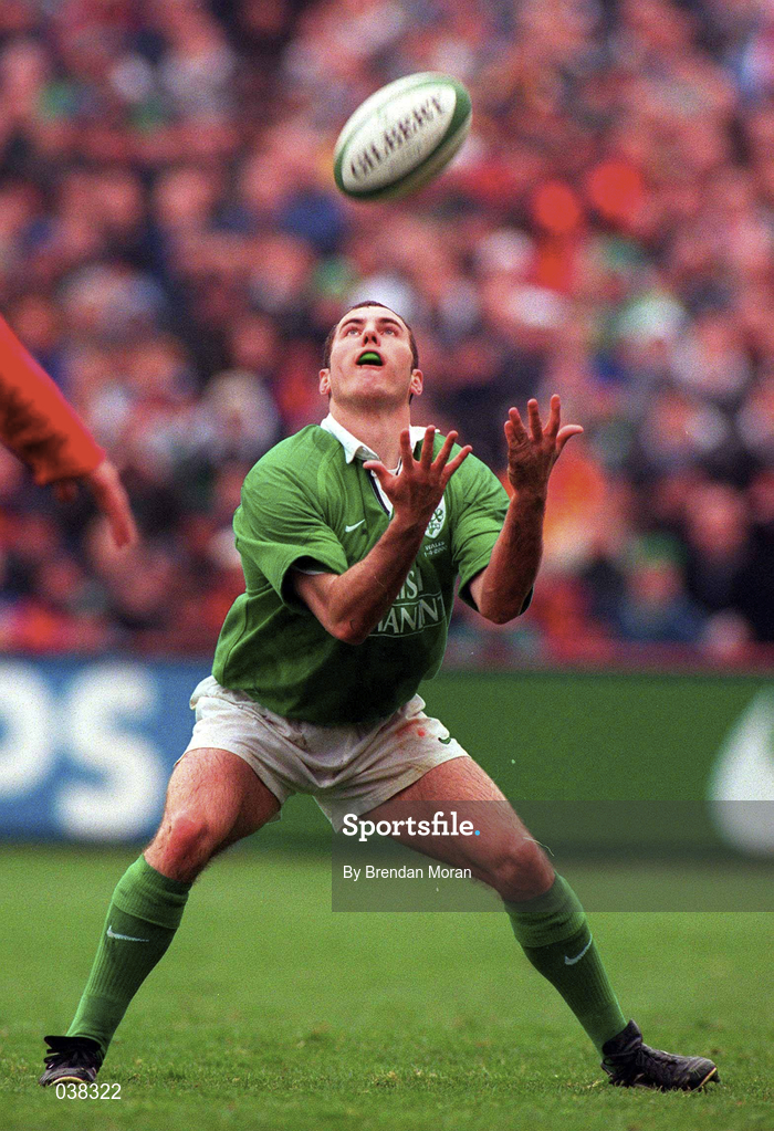 1 April 2000; Girvan Dempsey of Ireland during the Lloyds TSB 6 Nations match between Ireland and Wales at Lansdowne Road in Dublin. Photo by Brendan Moran/Sportsfile