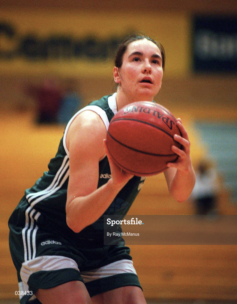11 April 1998; Jillian Hayes of Ireland during the Four Nations International Basketball match between Ireland and England at the National Basketball Arena in Tallaght, Dublin. Photo by Ray McManus/Sportsfile