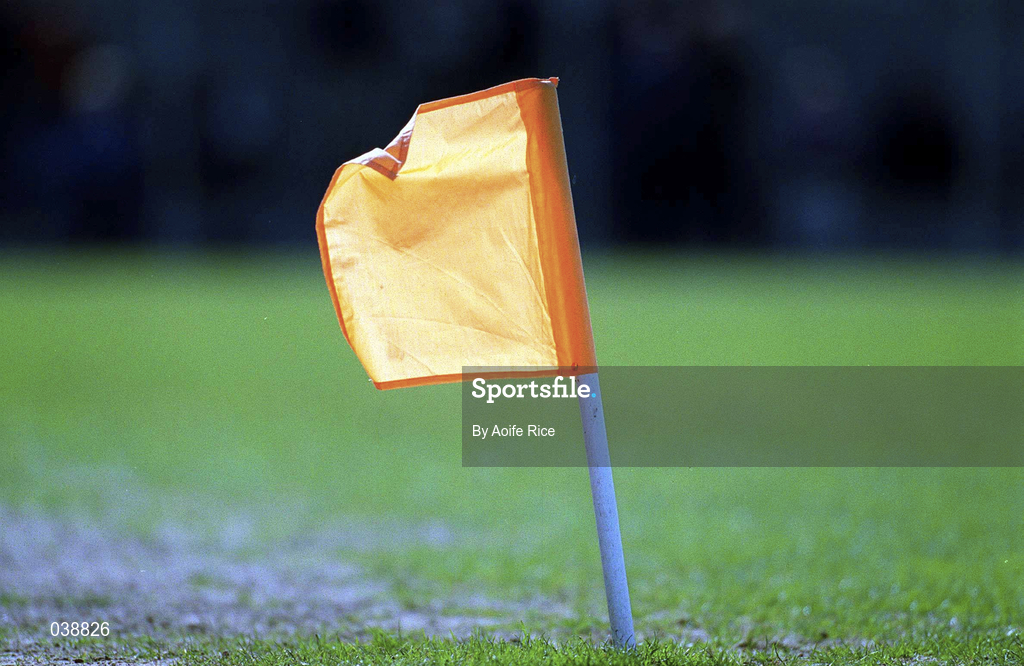 23 April 2000; A view of a side-line flag prior to the Church & General National Football League Division 2 Semi-Final match between Louth and Laois at Cusack Park in Mullingar, Westmeath. Photo by Aoife Rice/Sportsfile